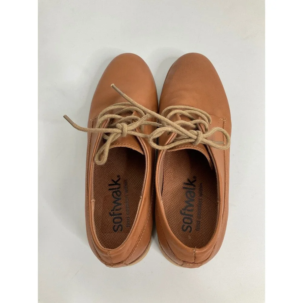 Softwalk Tan Leather Oxford Lace Up Shoes S2163-215 Womens Size 7.5M‎